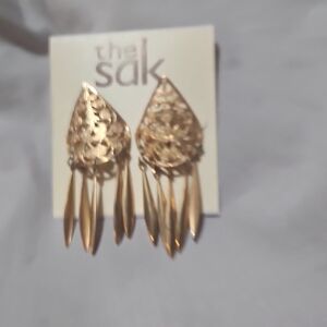 The Sak Gold Statement Earrings with Textured Design